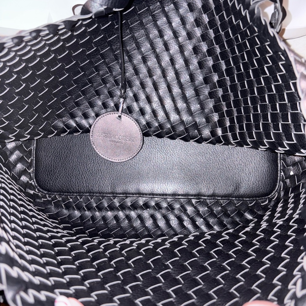 Ilse Jacobsen Black Woven Tote Bag